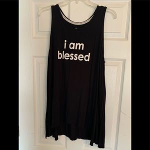 Peace Love World tank- I Am Blessed sz L